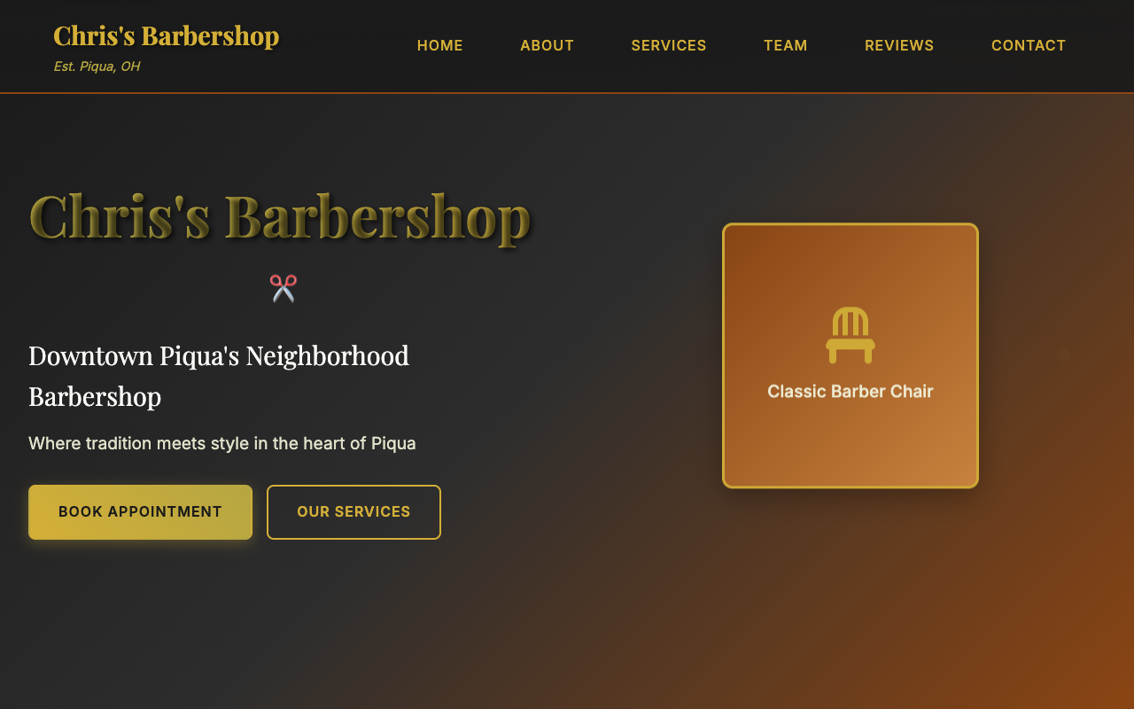 Chris's Barbershop website