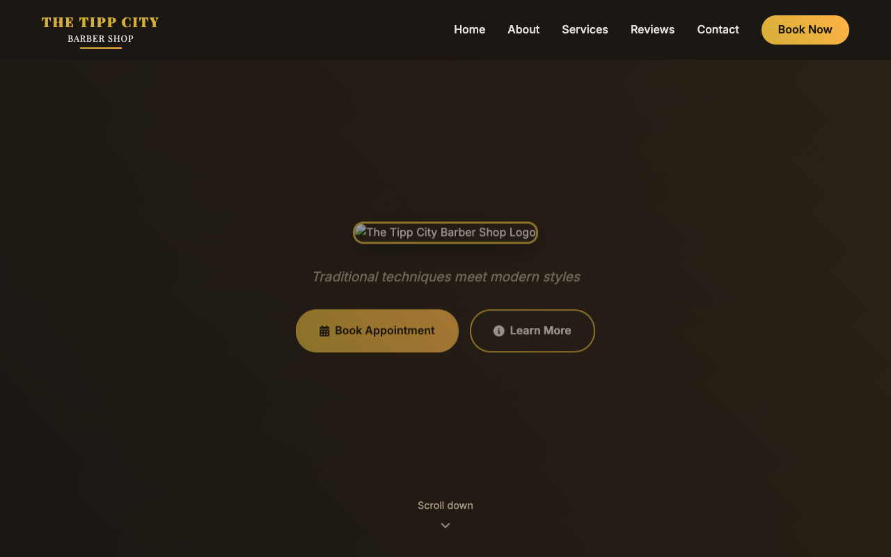 Tipp City Barber Shop website