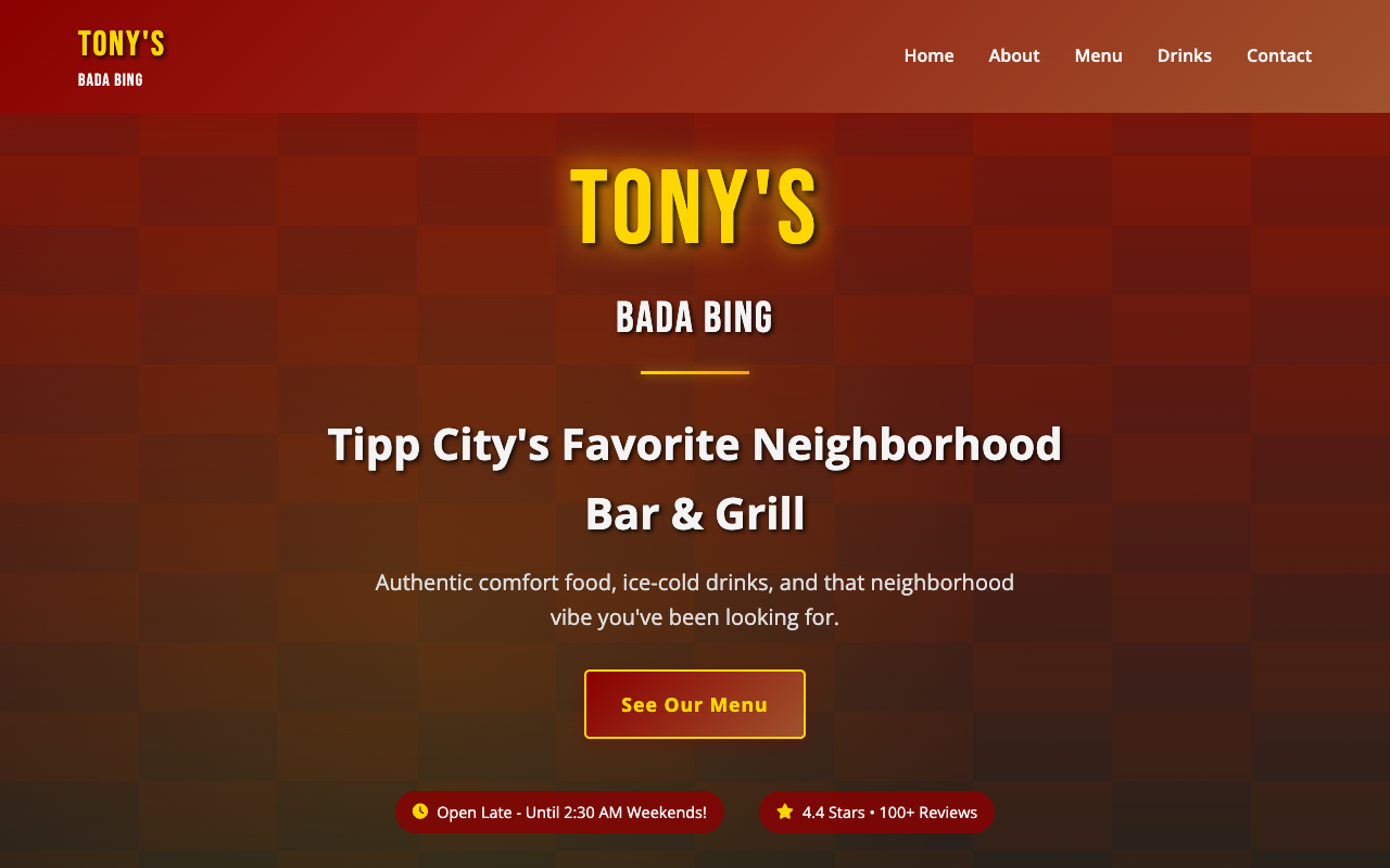 Tony's Bada Bing website