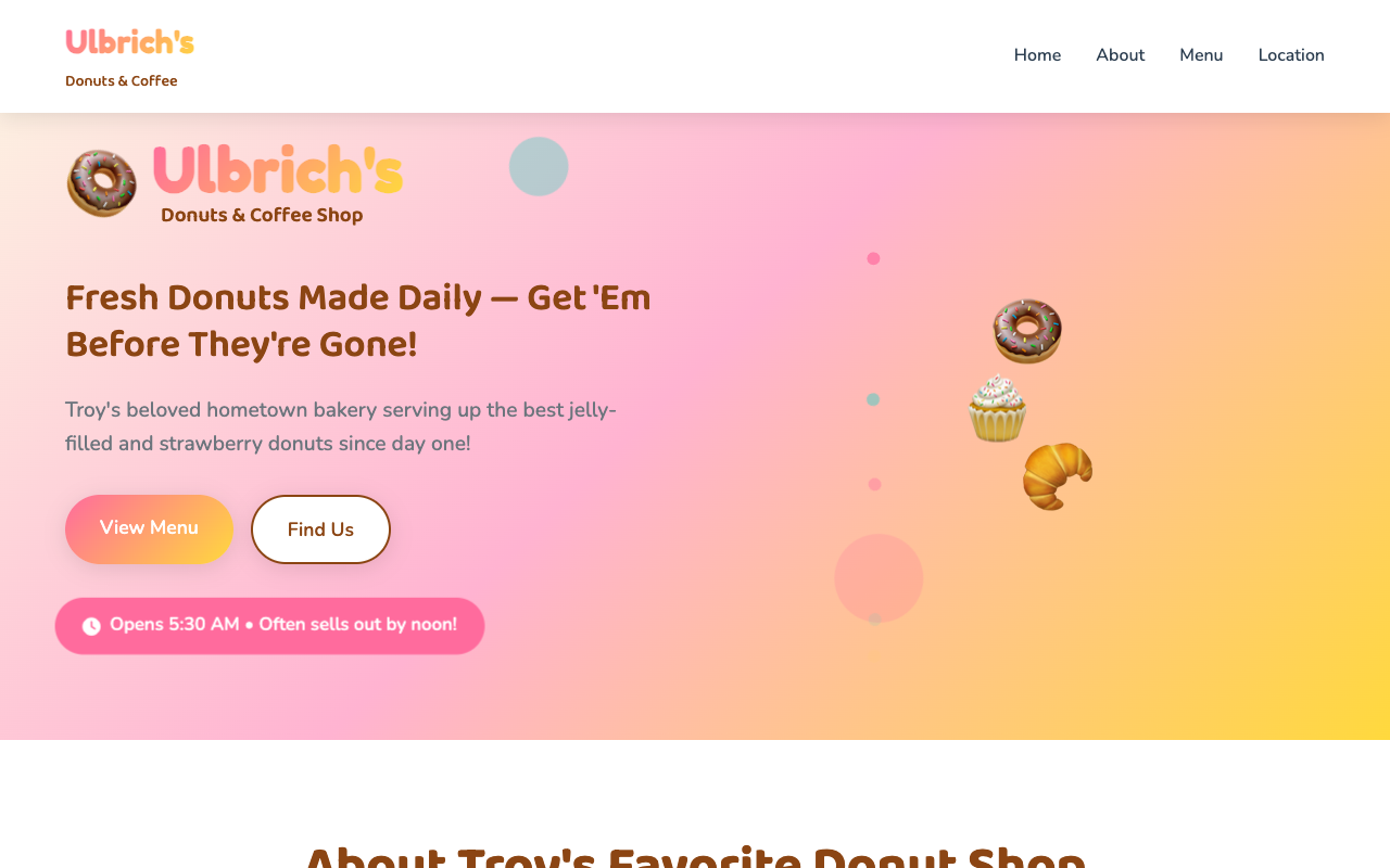 Ulbrich's Donuts website